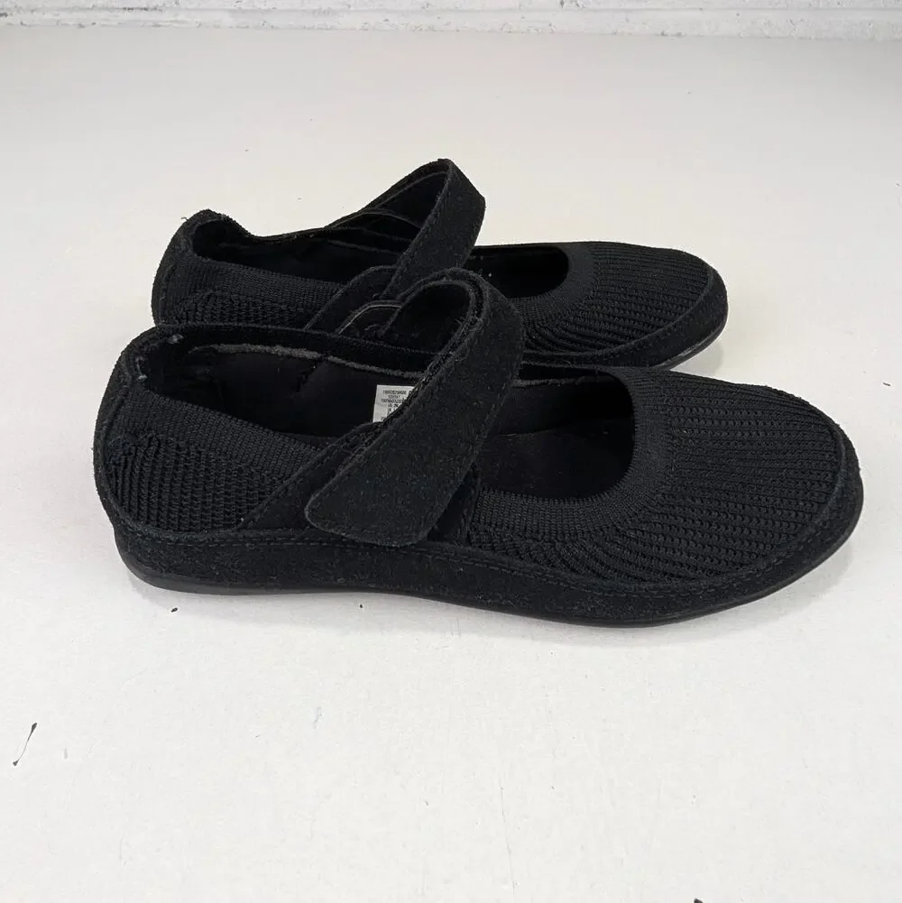Lands' End Girls 2 Black Mary Jane Style Flats